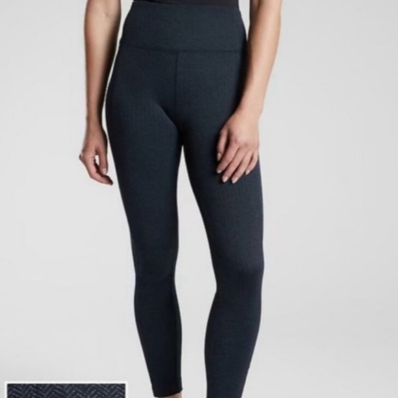 Athleta Delancey Herringbone Dark Blue Leggings - Picture 1 of 11
